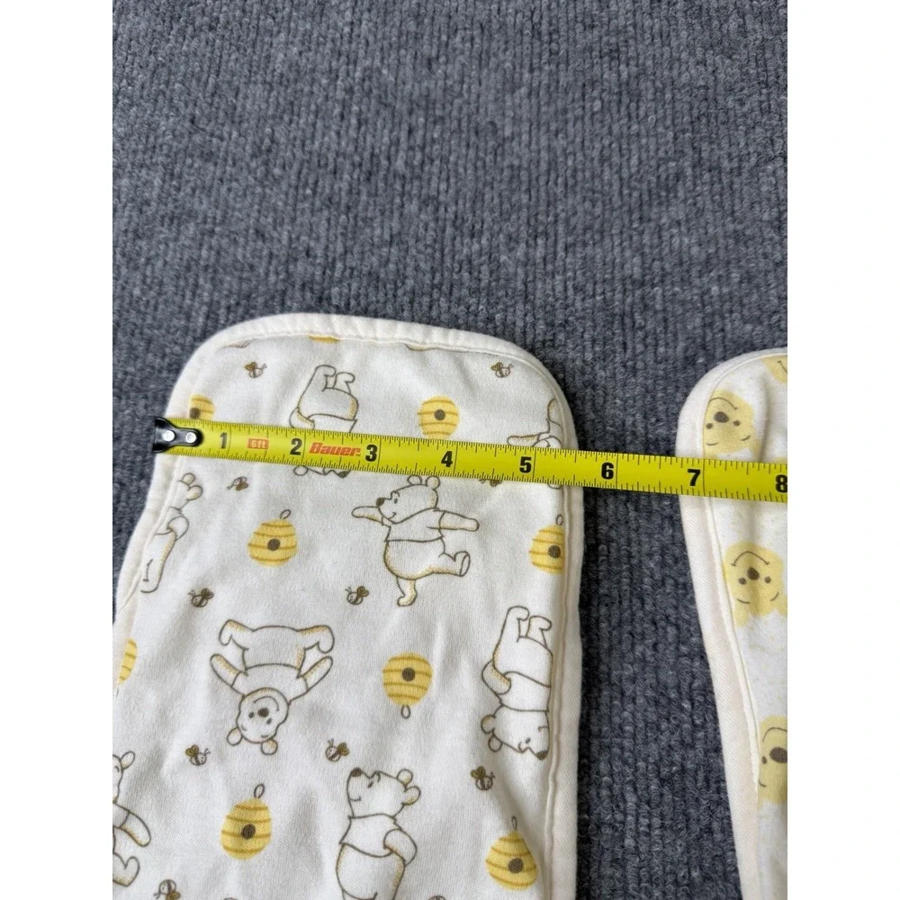 Disney Baby Winnie‎ the Pooh Burp Cloths Set of 2 Cotton Yellow White Baby